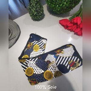 NWOT 100% SOIE Sublime grande écharpe de style nautique